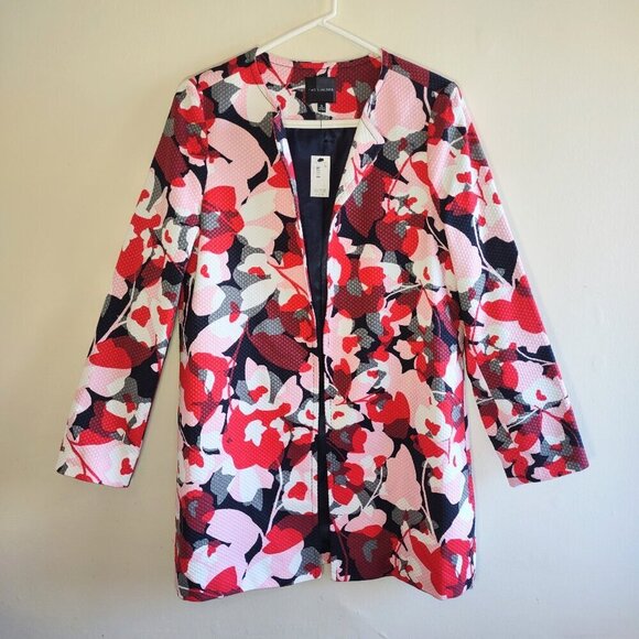 🌸Retro Floral Blazer The Limited Open Front Relaxed Boho Chic Women Medium NWT - Picture 4 of 9